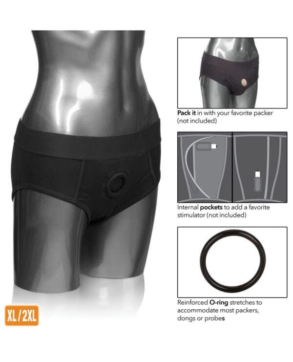 Packer Gear Brief Harness XL/2XL - Black - Image 4