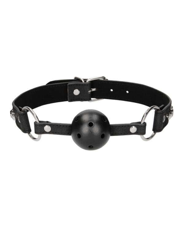 Shots Ouch Diamond Breathable Ball Gag - Black - Image 3