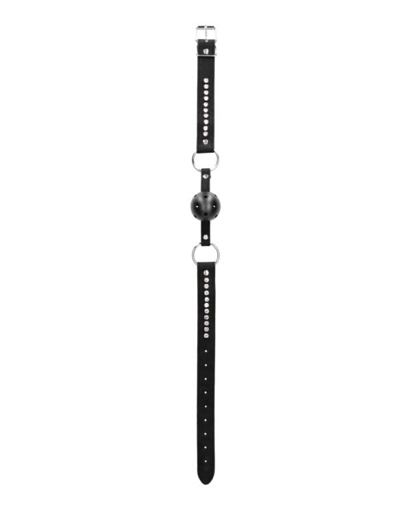 Shots Ouch Diamond Breathable Ball Gag - Black - Image 4