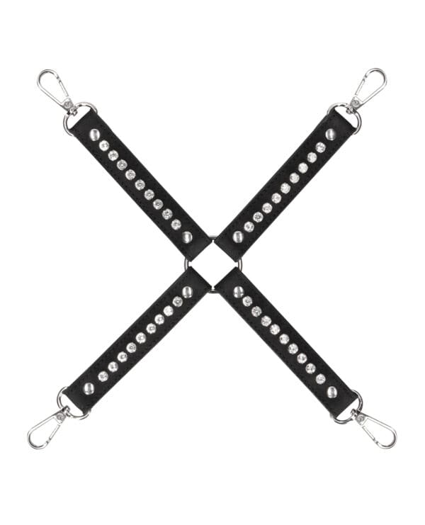 Shots Ouch Diamond Studded Hogtie - Black - Image 3