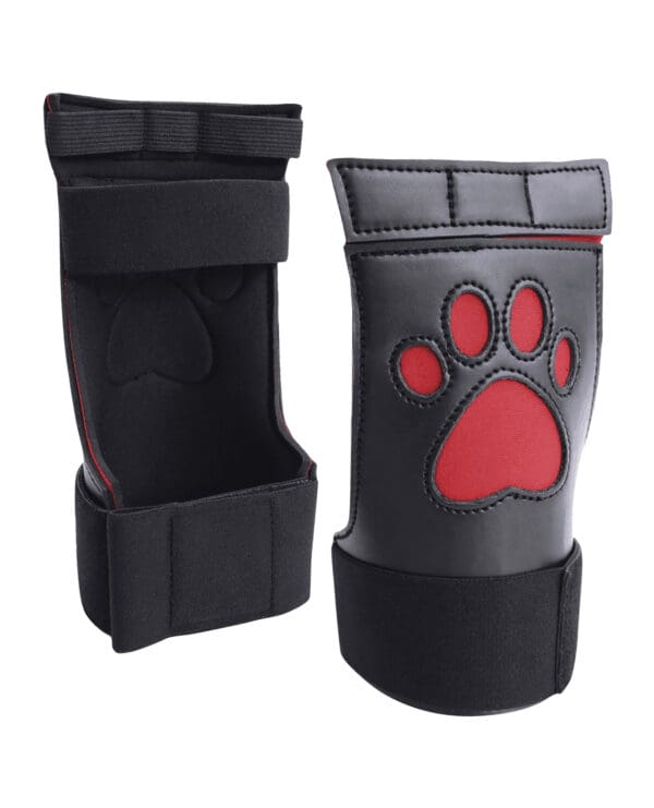 Shots Ouch Puppy Play Paw Cut-Out Gloves - Red - Image 3