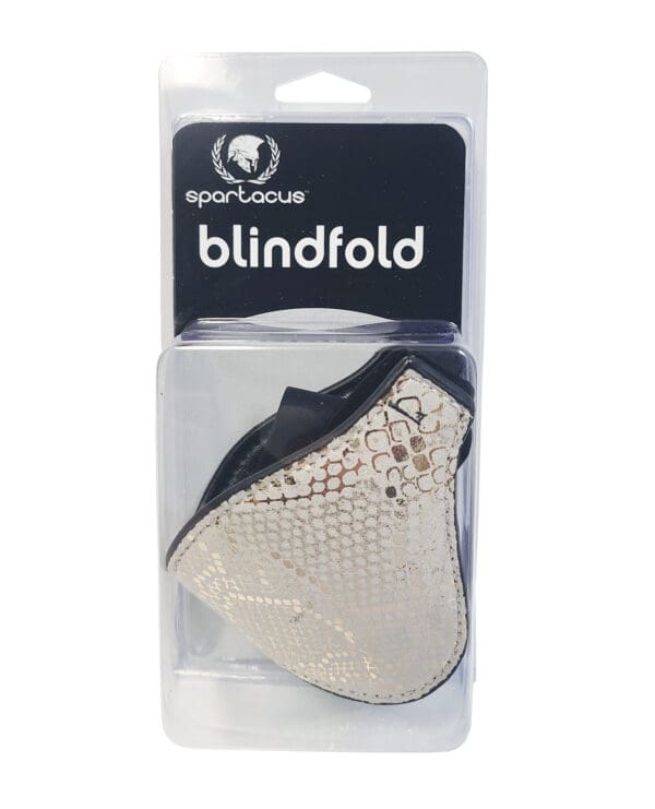Spartacus Blindfold w/Leather - White Snakeskin Micro Fiber - Image 2