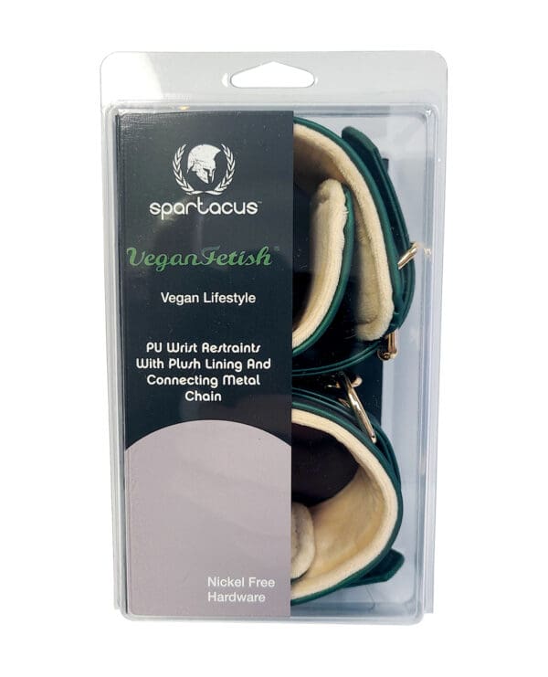Spartacus PU Wrist Cuffs w/Plush Lining - Green - Image 2