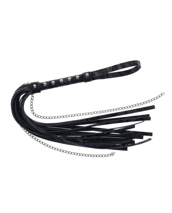 Sportsheets Velvet Noir Chain Flogger - Black - Image 3