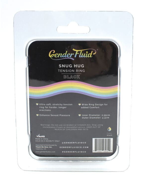 Gender Fluid Snug Hug Tension Ring - Black - Image 2