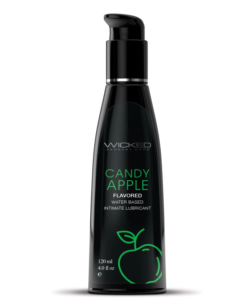 Wicked Sensual Care Aqua Water Based Lubricant - 4 oz Candy Apple