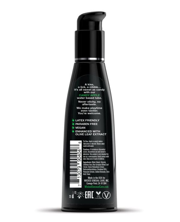 Wicked Sensual Care Aqua Water Based Lubricant - 4 oz Candy Apple - Image 2