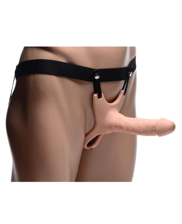 Size Matters SM Hollow Silicone Dildo Strap On - Flesh - Image 2