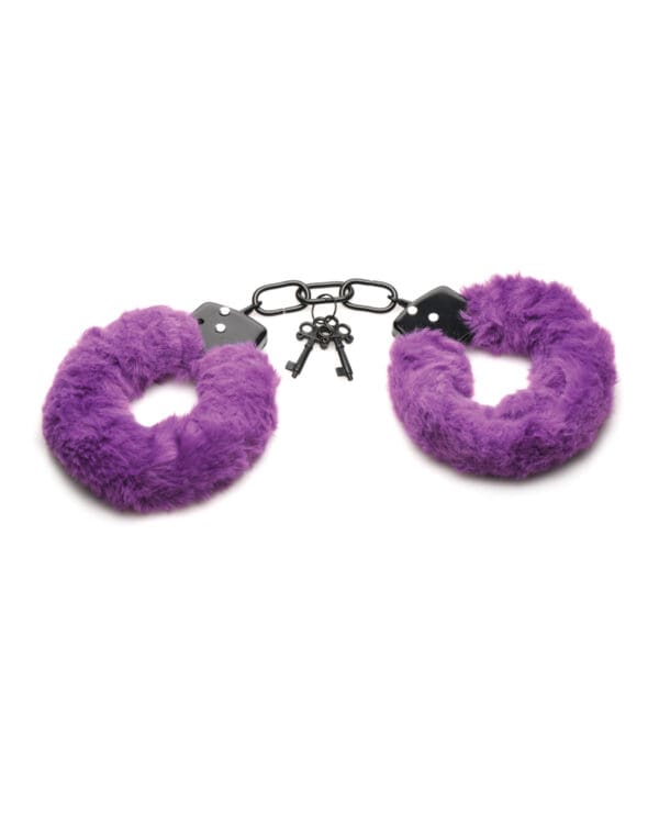Master Series Cuffed in Furry Handcuffs - Purple - Image 2
