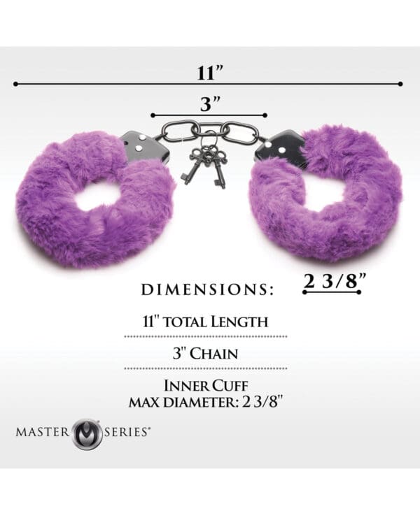 Master Series Cuffed in Furry Handcuffs - Purple - Image 4