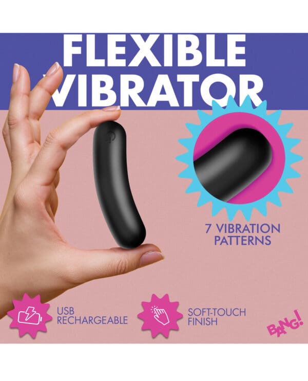 Bang! Flexible Silicone Bullet - Black - Image 4