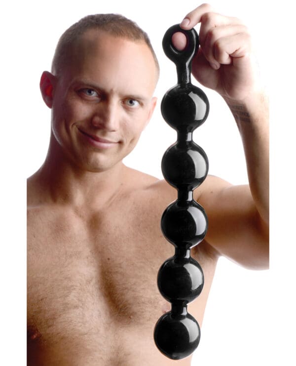 Master Series Black Baller Anal Beads - Image 2
