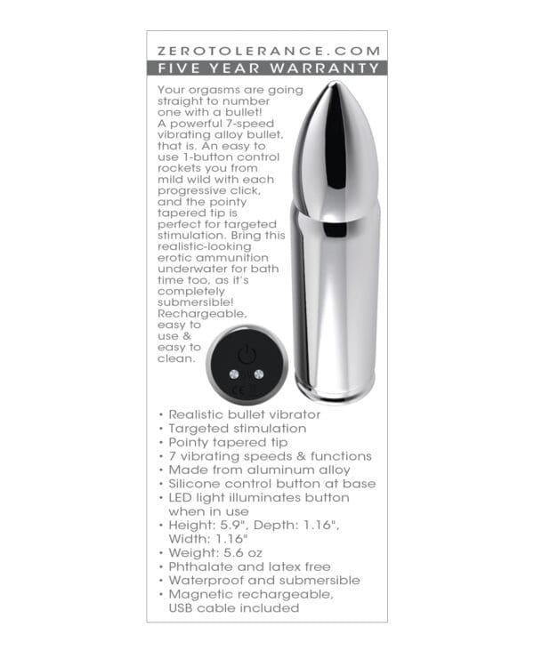 Zero Tolerance Full Metal Love Bullet - Chrome - Image 2