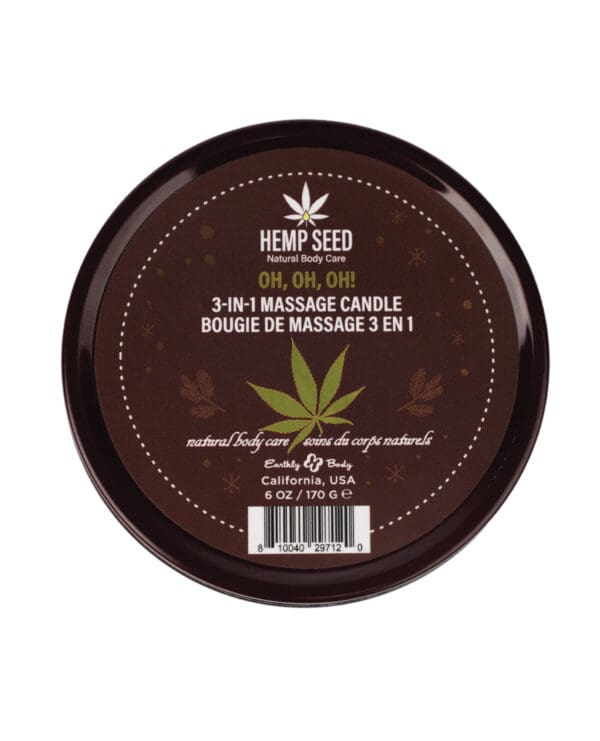 Earthly Body 2024 Holiday 3 in 1 Massage Candle - 6 oz Oh Oh Oh - Image 2