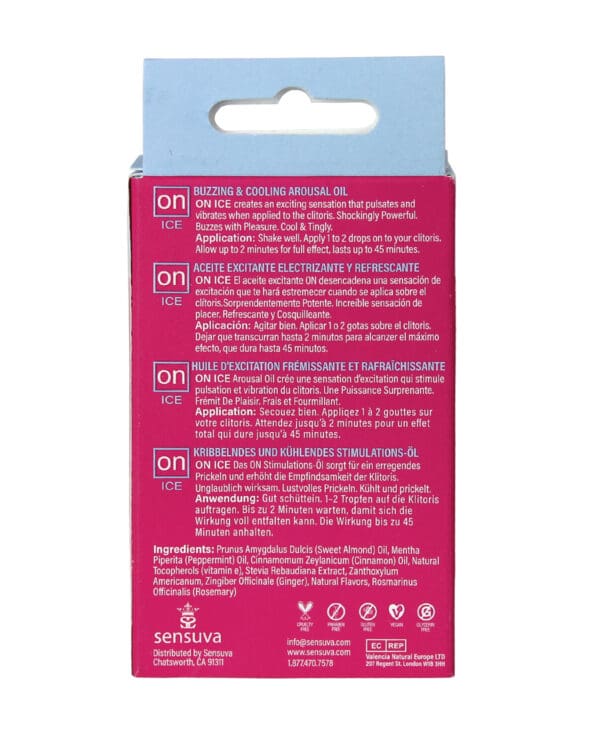 ON Ice Buzzing & Cooling Female Arousal Oil Medium Box - 5 ml Bottle - Image 2