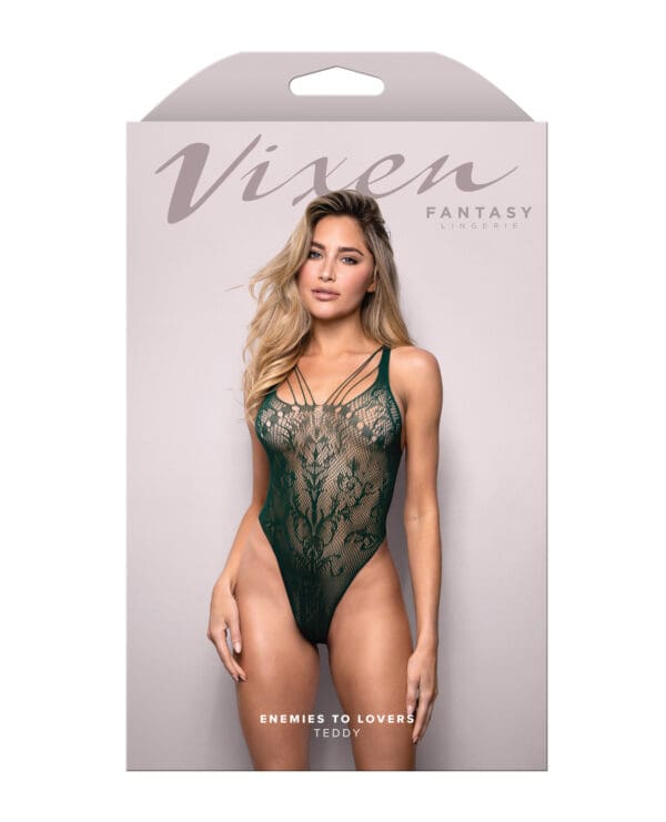 Vixen Enemies To Lovers Seamless Lace Teddy - Green O/S - Image 3