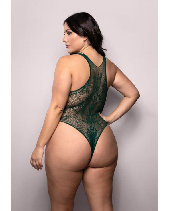 Vixen Enemies To Lovers Seamless Lace Teddy - Green QN - Image 2