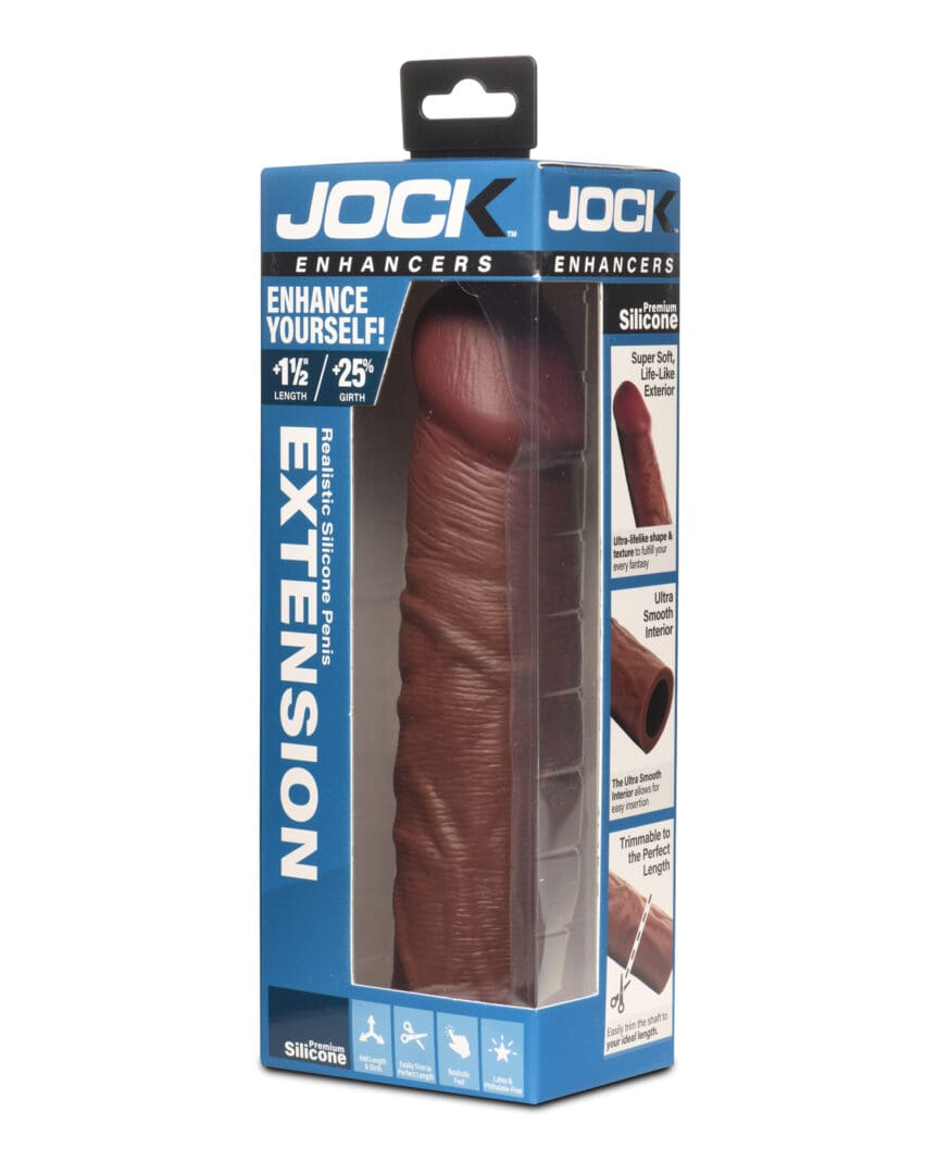 Curve Toys Jock Enhancers 1.5" Silicone Penis Extension Sleeve - Dark