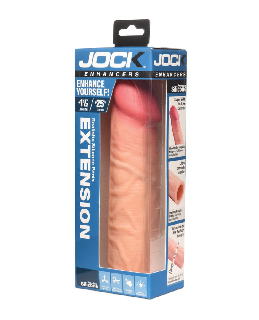 Curve Toys Jock Enhancers 1.5" Silicone Penis Extension Sleeve -  Light