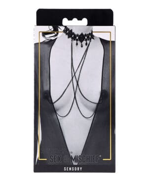 Sex & Mischief Lace Collar with Nipple Ties
